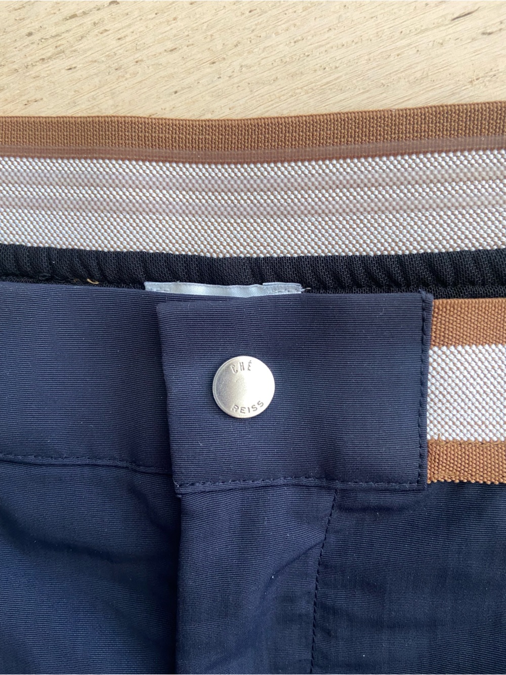 Reiss | Ché Baller Elasticated Waist Contrast Swim Shorts in Navy/Tobacco XL - Picture 7 of 11